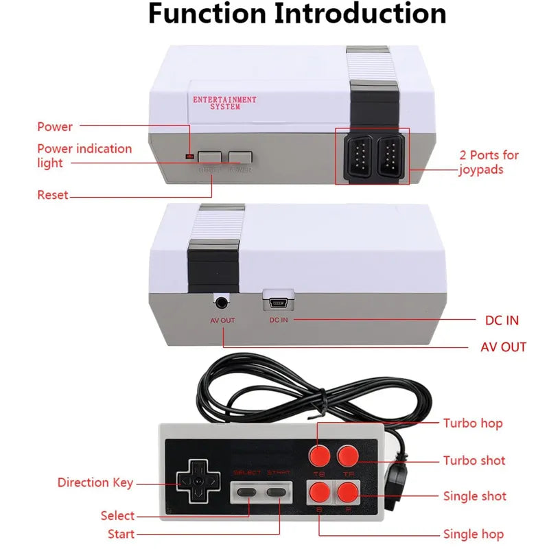 Mini Retro Portable Console Video Game Console Handheld Player Av Output 8-Bit 620 Games Classic Children Consoles Toys Gifts