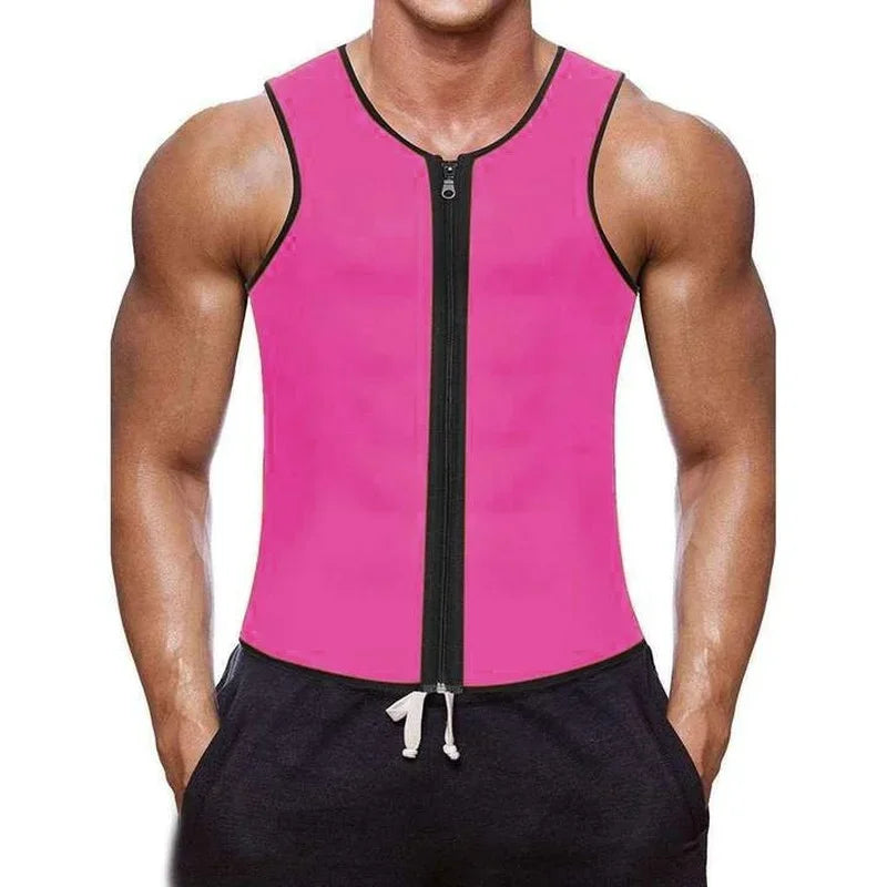 Men Waist Trainer Vest for Weight Loss Neoprene Fitness Corset Body Shaper Zip Sauna Tank Top Workout Shirt Sauna Suit S-5XL