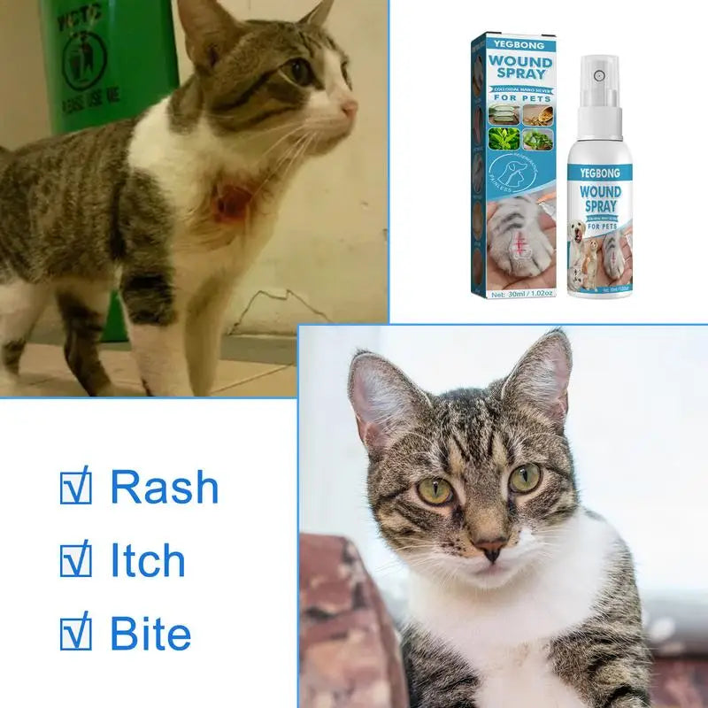 30ml Pets Anti-Itch And Itch Relief Dogs Cat Skin Healthy Care Spray Skin Care Treat Products For Itchy And Sensitive Skin