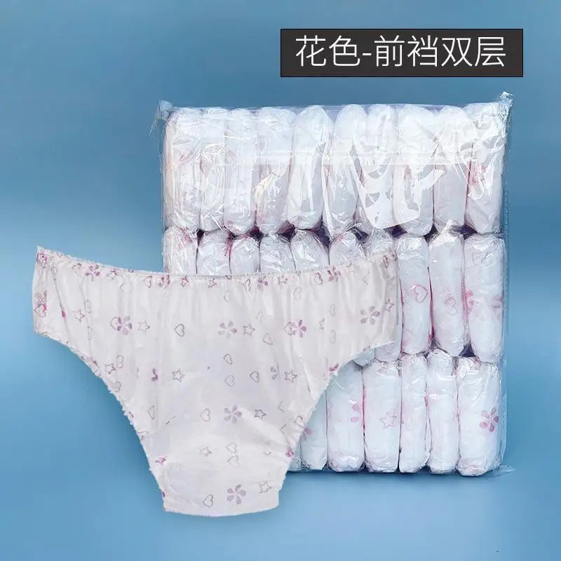 30Pcs/pack Unisex Disposable Underpants for Outdoor Travel Non-Woven Fabric Sterile Portable No-Clean Triangular Underpants