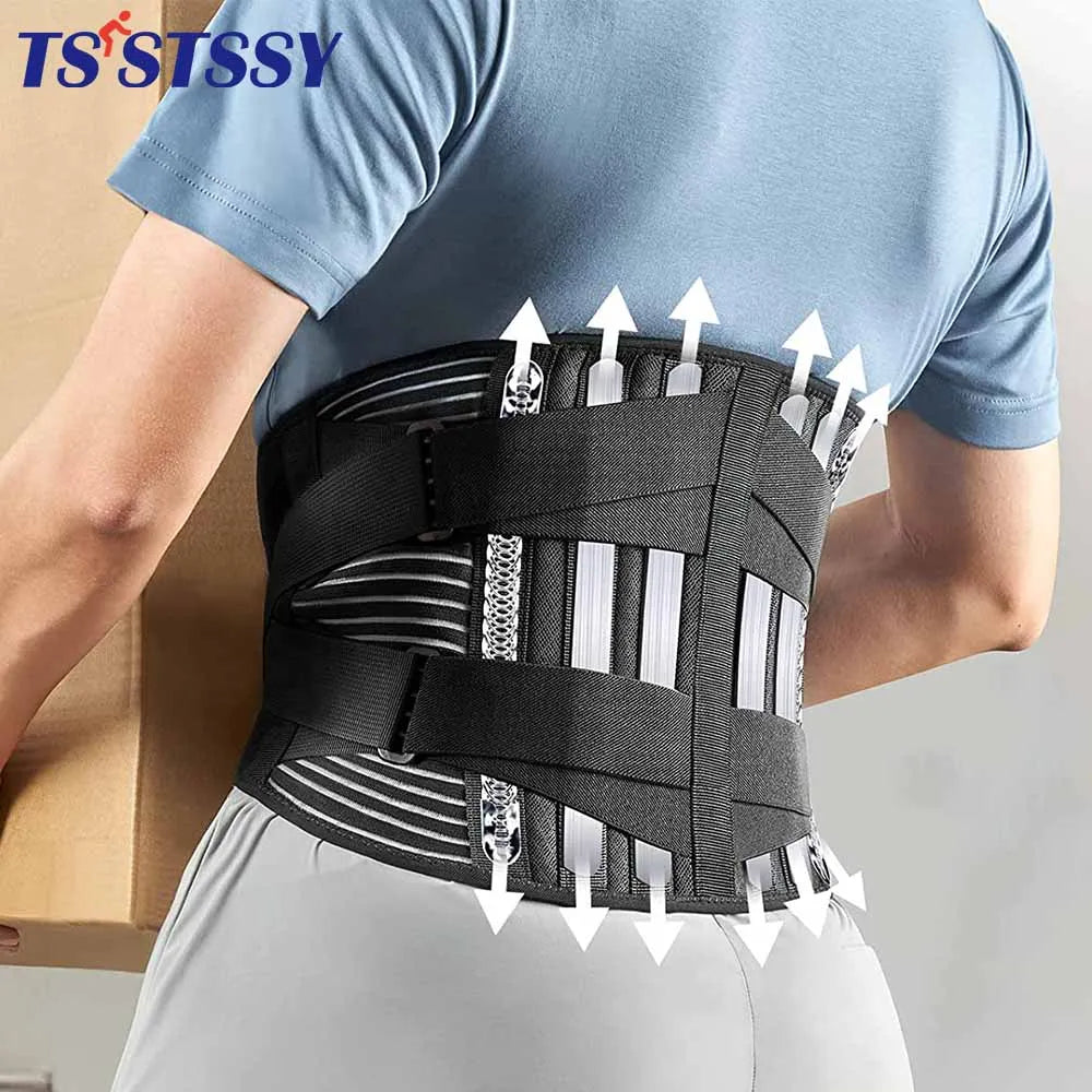 Breathable Waist Braces Back Support Belt Anti-skid Lumbar Support Belt with 16-hole Mesh for Lower Back Pain Relief