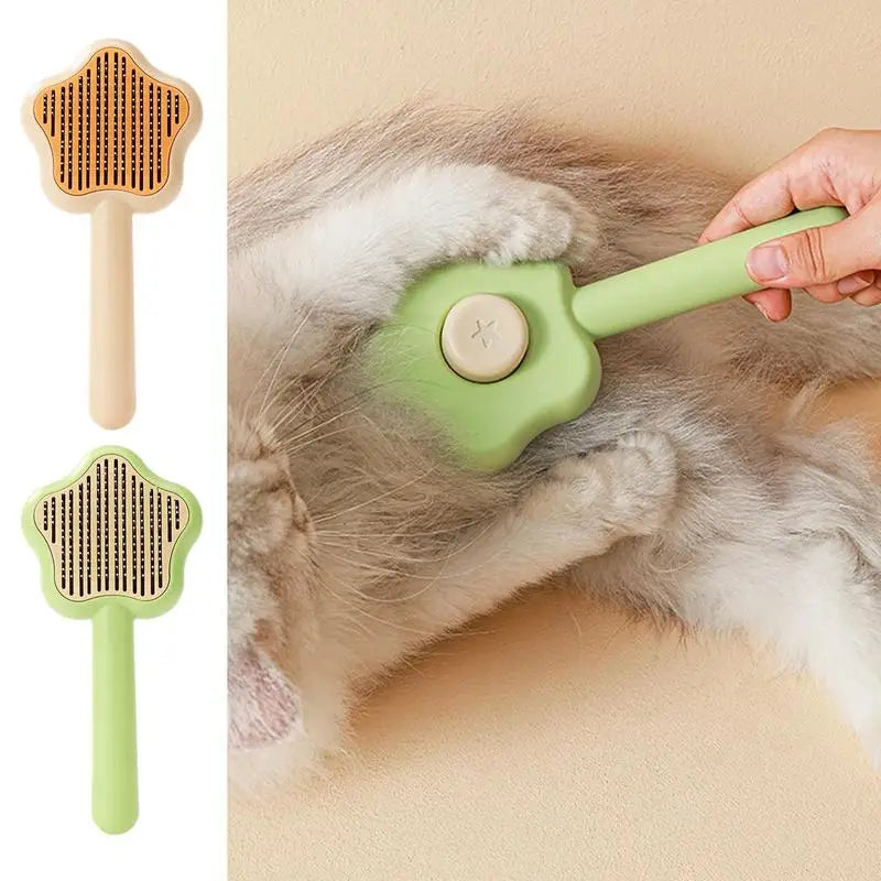 Cat Brush Pet Grooming Brush Self-Cleaning Slicker Brush With Press Button Dog Hair Remover Brush Grooming & Care Comb PetSupply