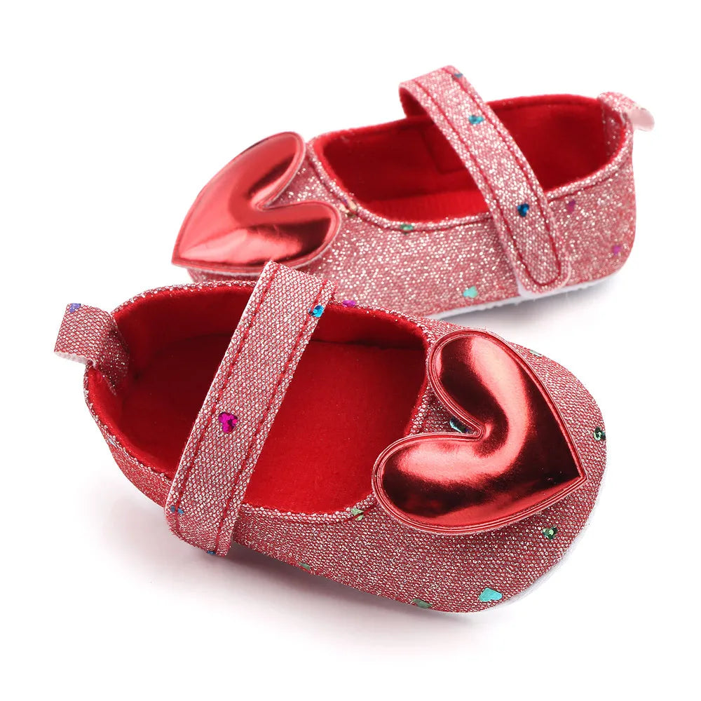 New Baby Shoes Newborn Girl Princess PU Toddler Shoes Bow Decor Rubber Sole Anti-Slip First Walker Shoes 0-18M walkers