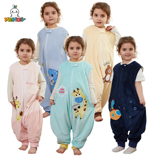 MICHLEY Unisex Cartoon Children Baby Sleeping Bag Sack With Feet Sleeveless Sleepwear sleepsack Pajamas For Girls Boys Kids 1-6T