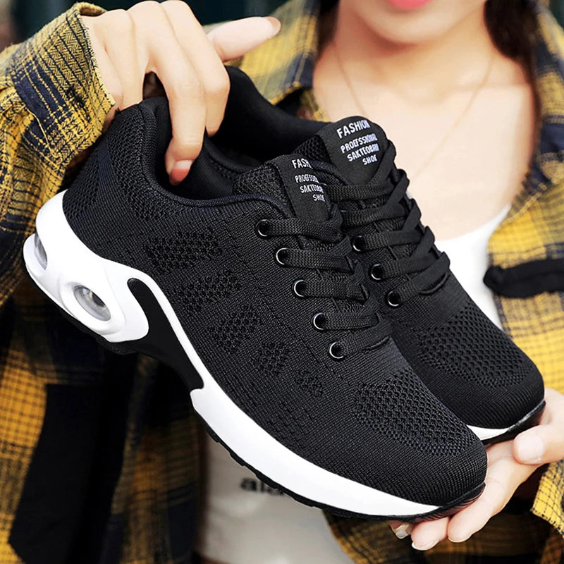 Fashion Women Sneakers Lace Up Women's Sneakers Plus Size Platform Shoes Soft Breathable Zapatillas Mujer Female Footwear