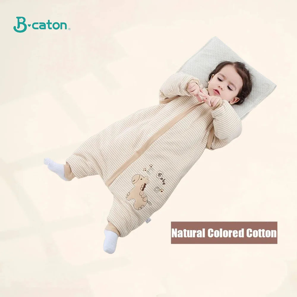 Cotton Kids Baby Sleeping Bag Infants Toddle Autumn Winter Thicken Warm Cotton Detachable Sleepwear Children Pajama Jumpsuit