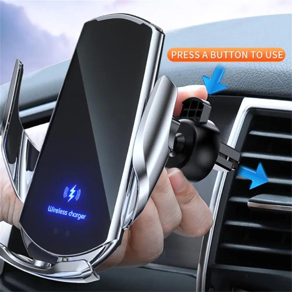 Car Wireless Charger Magnetic Cell Phone Holder Induction Opening/Closing Navigation Fixing Frame Fast Charging Auto Accessory