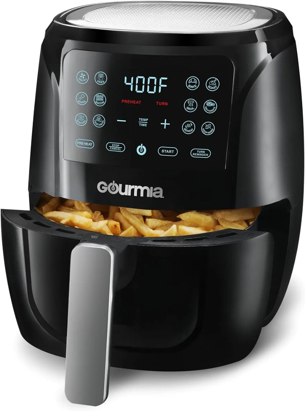 Gourmia 4 Qt Digital Air Fryer with Guided Cooking, Black GAF486