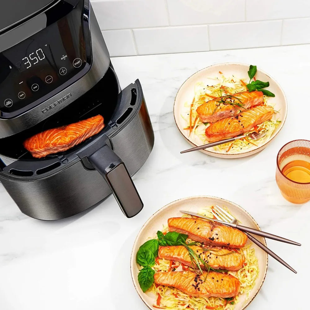 Air Fryer 4.5 Qt, Nonstick, Digital Touch Screen with 4 Cooking Functions w/ 60 Minute Timer, BPA-Free, Dishwasher Safe Basket