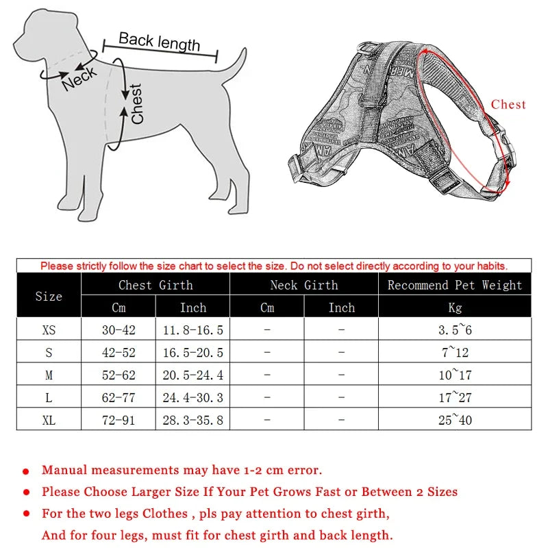 Durable Reflective Pet Dog Harness For Dogs Adjustable Big Dog Harness Pet Walking Harness For Small Medium Large Dogs Pitbull