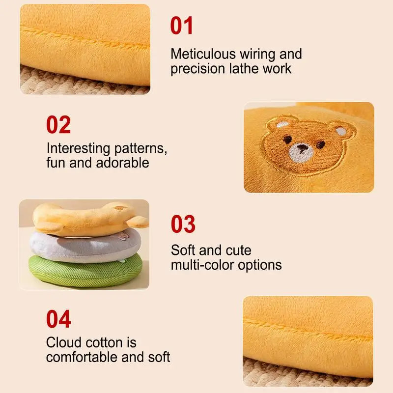 Pet Sleeping Pillow Ultra Soft Fluffy U-Shape Design Rabbit Dog Cat Bed Pillow Calming Toy Pet Supplies For Joint Relief