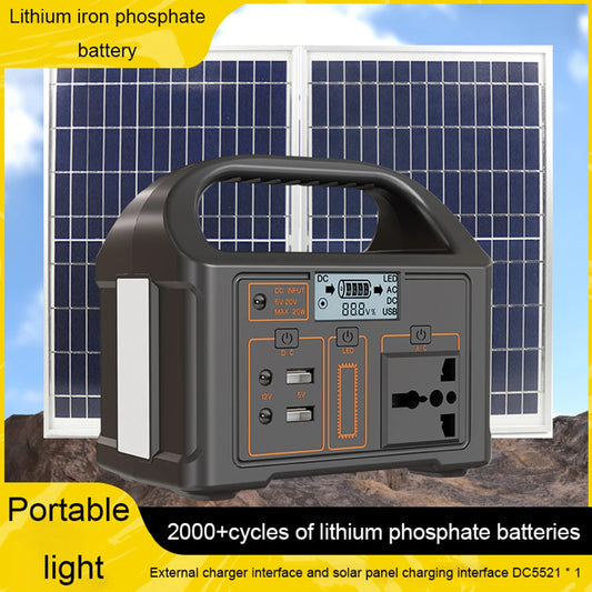 100W Portable Solar Power Station 110V/220V LED Display Battery Power  Generator Outdoor Power Supply RV Emergency Power Bank