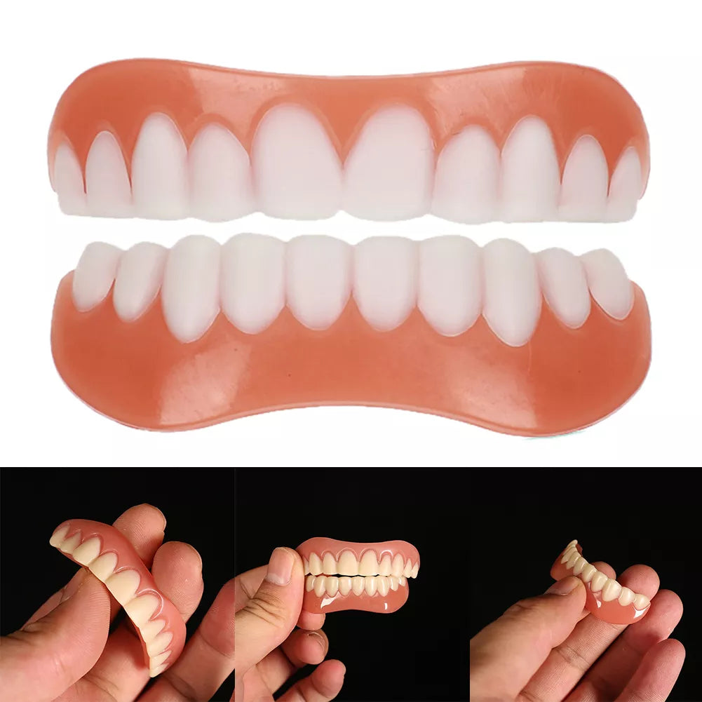 False Teeth Silicone Upper Lower Veneers Perfect Laugh Veneers Dentures Paste Fake Teeth Braces Comfortable Teeth Orthodontic