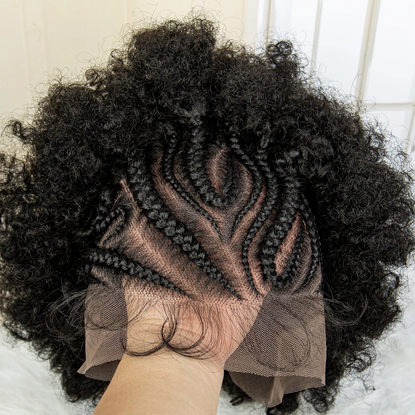 "13x6 Lace Frontal Kinky Curly Bob Wig with Buns & Baby Hair for Afro Black Women"