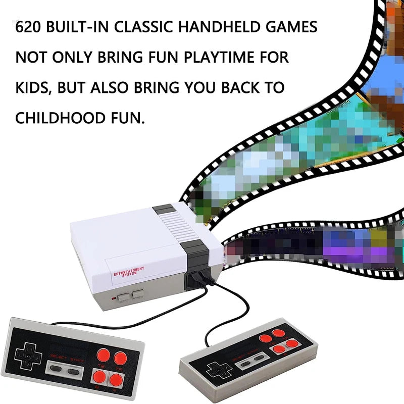 Mini Retro Portable Console Video Game Console Handheld Player Av Output 8-Bit 620 Games Classic Children Consoles Toys Gifts