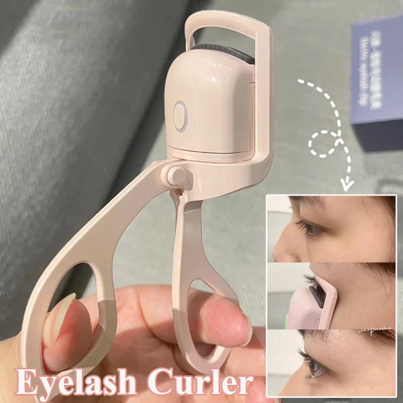 "Electric Heated Eyelash Curler - Temperature Control & Long-Lasting Curls"