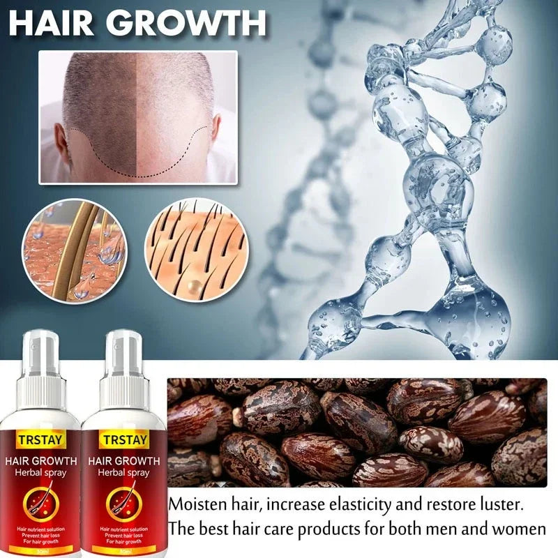 Hair Growth Serum Spray Fast Hair Growth Liquid Treatment Scalp Hair Follicle Anti Hair Loss Natural Beauty Health Hair Care