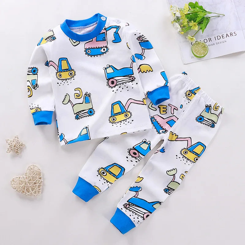 100% Cotton Infant Underwear Newborn Baby Girl Outfits  Little Boy Pullover + Trousers Sets