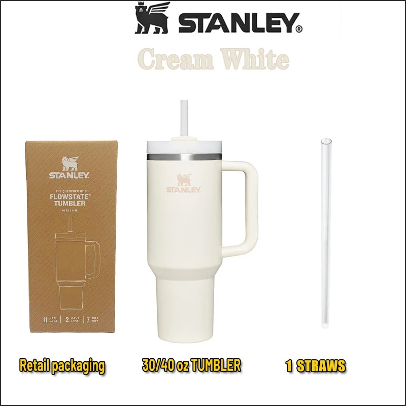 Stanley Quencher H2.0 FlowState Tumbler 40oz Insulated Thermal Water and Coffee Cup from Stainless Steel. Vacuum Insulated Tumbler