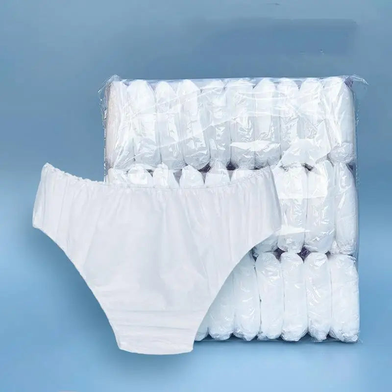 30Pcs/pack Unisex Disposable Underpants for Outdoor Travel Non-Woven Fabric Sterile Portable No-Clean Triangular Underpants