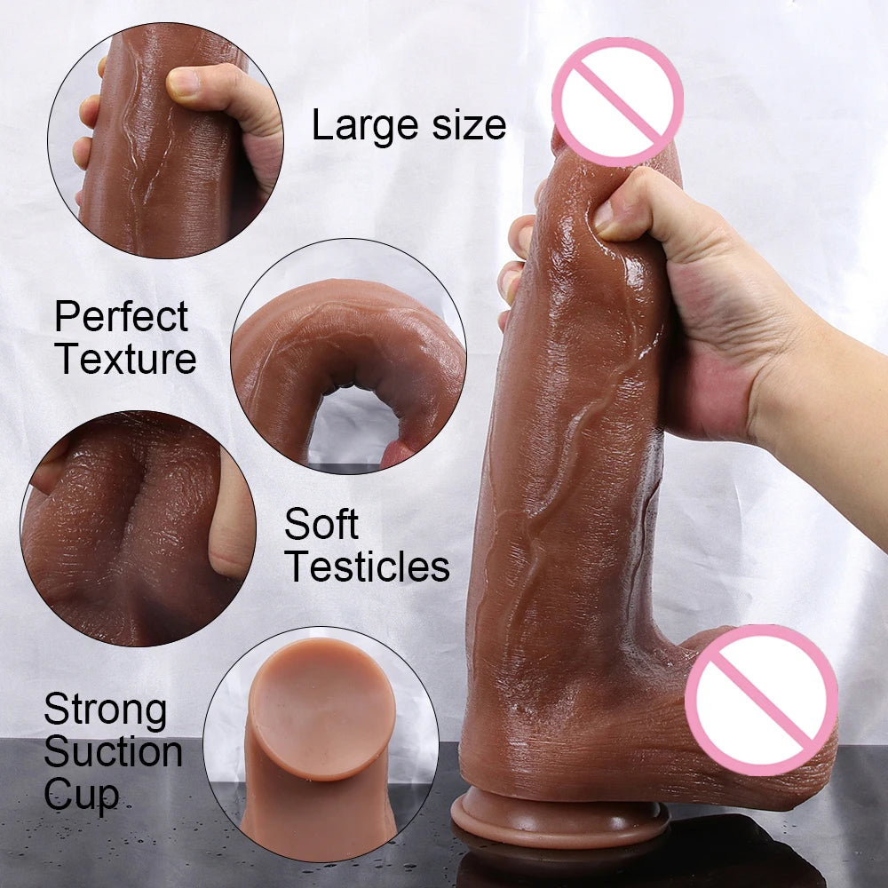 XXL Dildo No Vibrator Realistic Soft Silicone Big Penis Suction Cup Anal Sex Toys For Women Vagina Masturbator G-spot Stimulator