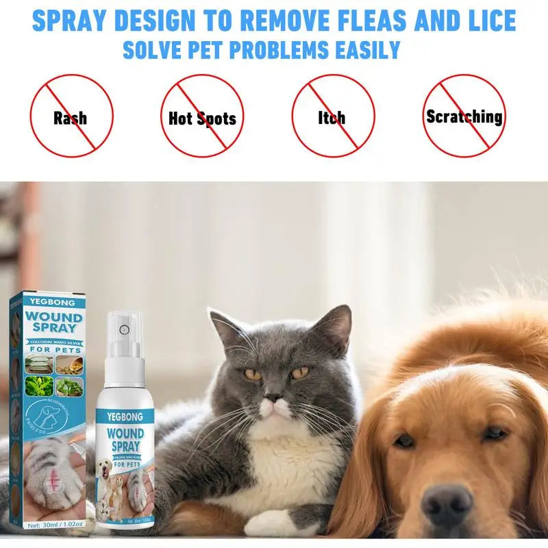 30ml Pets Anti-Itch And Itch Relief Dogs Cat Skin Healthy Care Spray Skin Care Treat Products For Itchy And Sensitive Skin