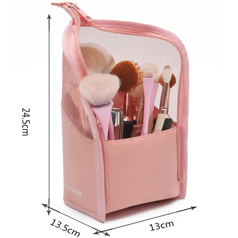 1 Pc Stand Cosmetic Bag for Women  Makeup Brush And Toiletry organizer Bag for Travel