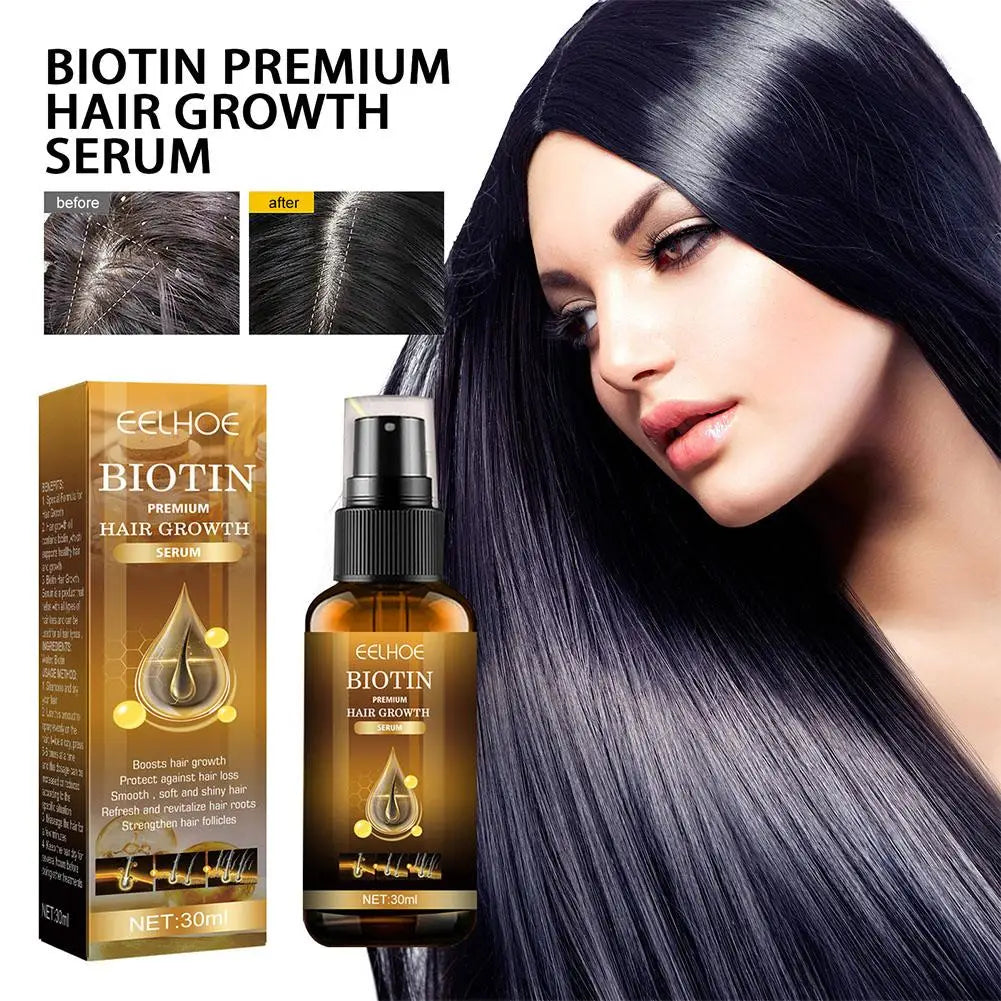 30ml EELHOE Biotin Hair Growth For Man Women Anti Hair Loss Oil Scalp Treatment Serum Spray Thicken Fast Regrowth Hair Care