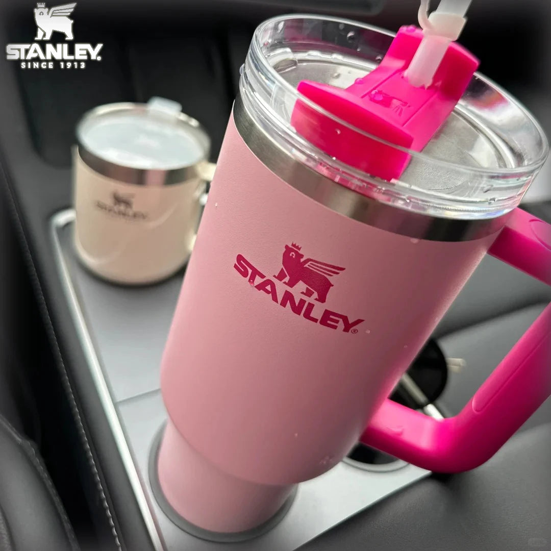 Stanley Quencher H2.0 FlowState Tumbler 40oz Insulated Thermal Water and Coffee Cup from Stainless Steel. Vacuum Insulated Tumbler