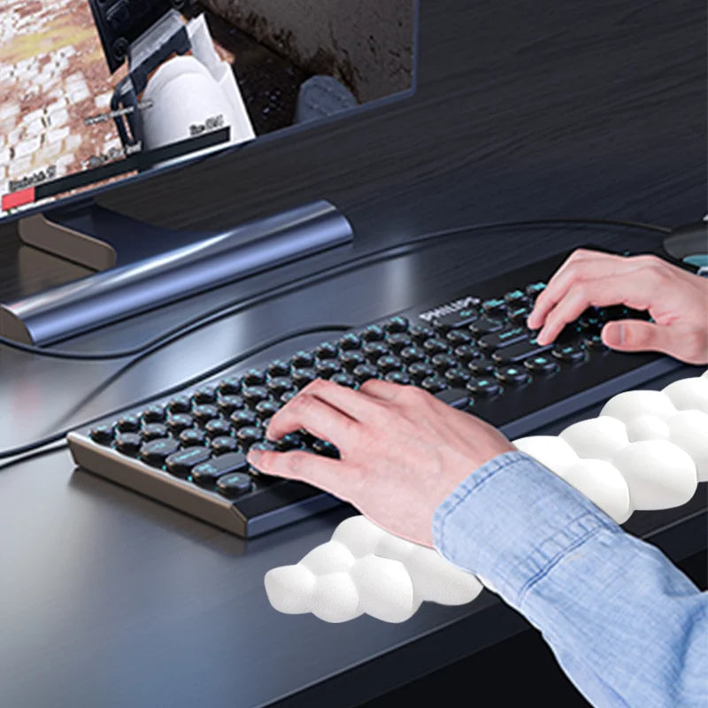 Soft Keyboard Wrist Rest Cloud Non-Slip Mouse Pad Ergonomic Memory Foam Pad Rubber Desk Mat Wristband Support Accessories