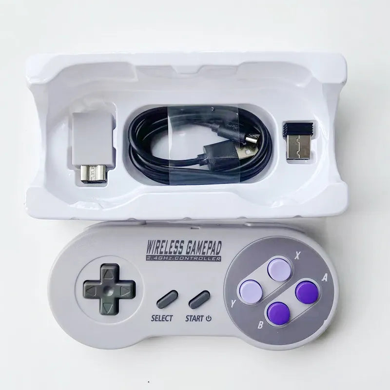 Wireless Gamepad USA Version Purple Button 2 Reciever 2.4G Joypad Joystick Controller for SNES Mini PC Windows NS Switch Phone