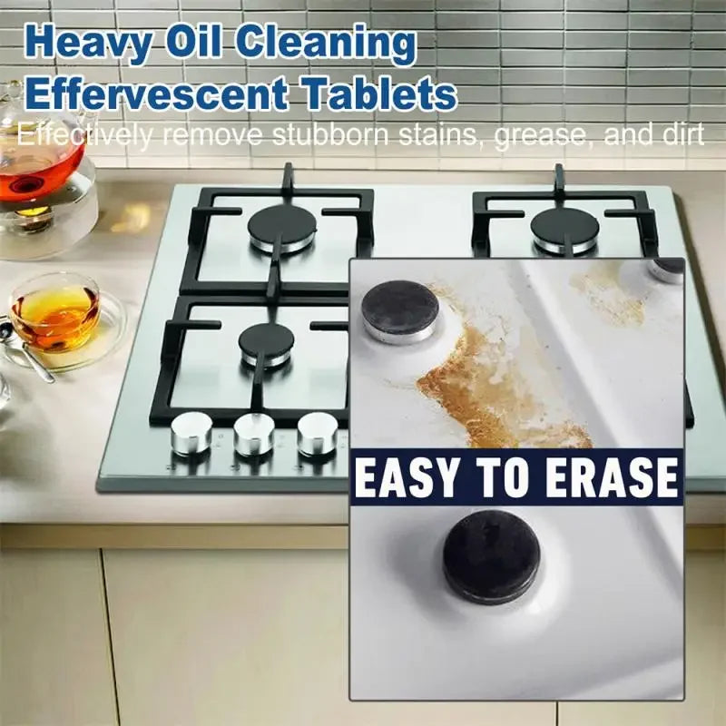 Kitchen Grease Cleaner Effervescent Tablets Range Hood Oven Strong Foam Detergent Solid Cleaner Household Cleaning Accessrices