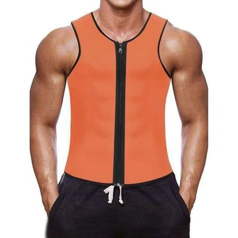 Men Waist Trainer Vest for Weight Loss Neoprene Fitness Corset Body Shaper Zip Sauna Tank Top Workout Shirt Sauna Suit S-5XL