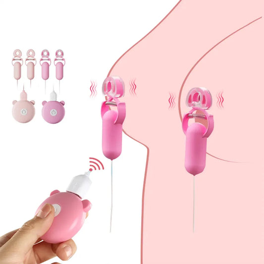 10 Modes Electric Nipple Clamp Breast Massage Vibrator For Women