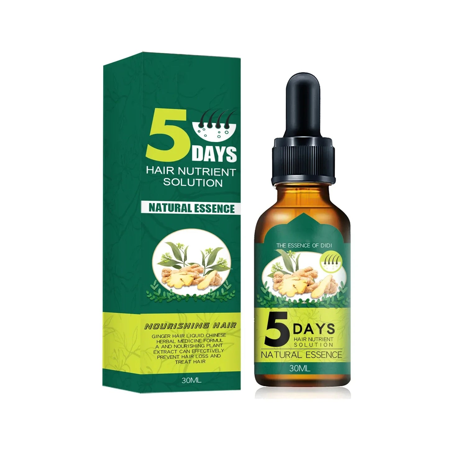 5 Days Ginger Hair Growth Oil Natural Anti Hair Loss Prevent Baldness Treatment Fast Growing Nourish Dry Damaged Hair Care