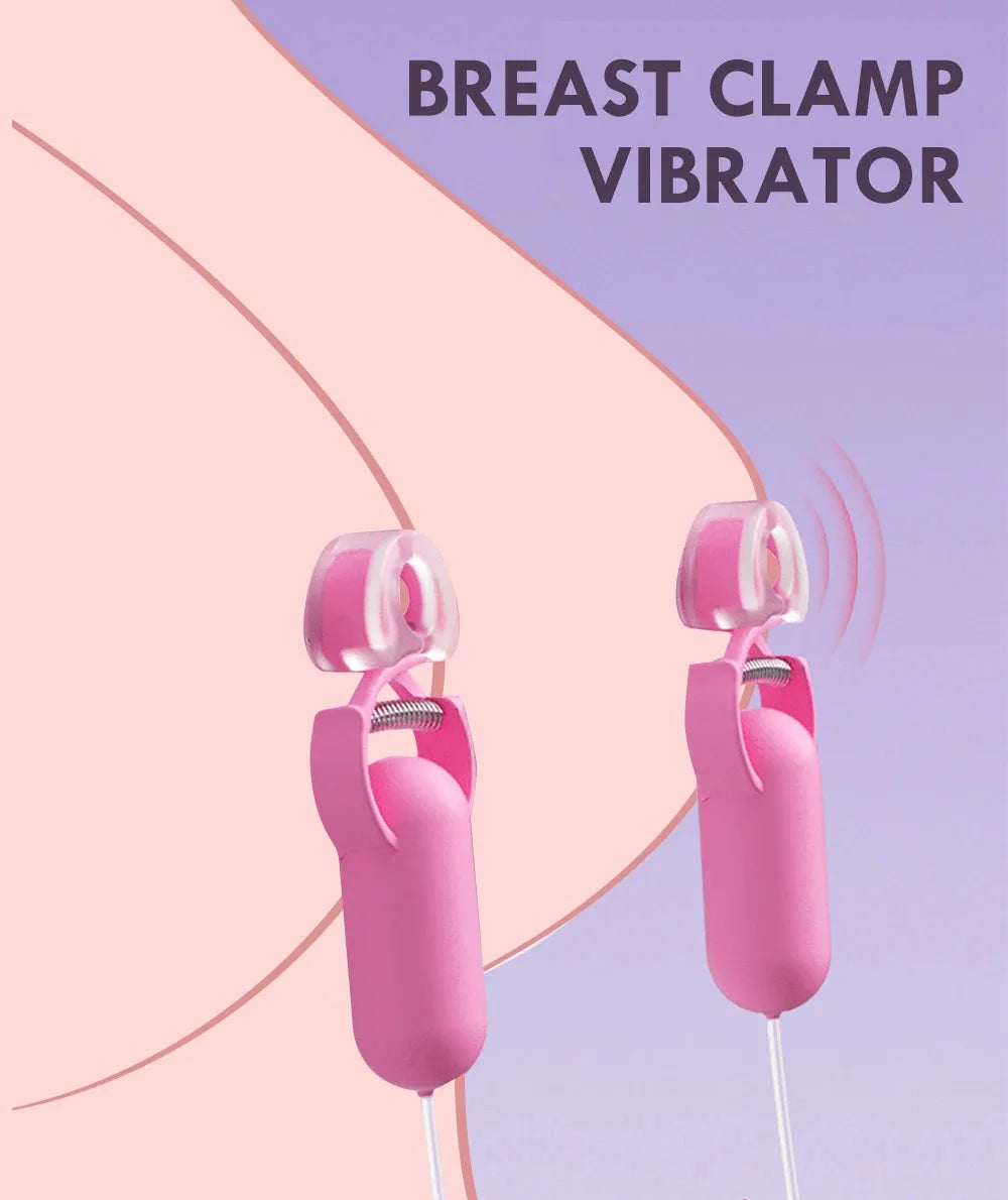 10 Modes Electric Nipple Clamp Breast Massage Vibrator For Women