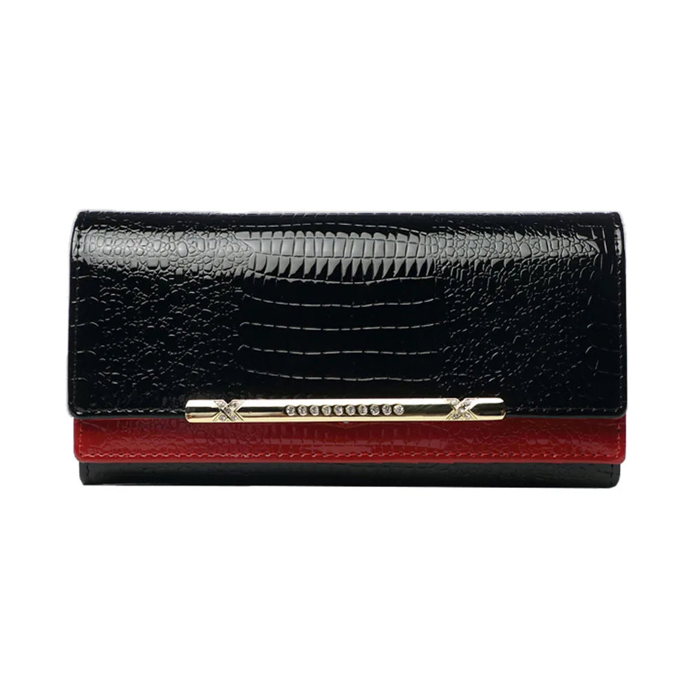 High Quality Genuine Leather Wallets Women 2023 New Fashion Luxury Crocodile Purses Long Large Capacity Female Clutch Bag