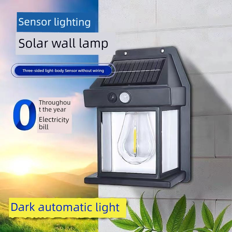 New Arrival Outdoor Solar Wall Lamp Outdoor Waterproof Tungsten Lamp Sensor Garden Lamp Garden House Small Night Lamp Lighting