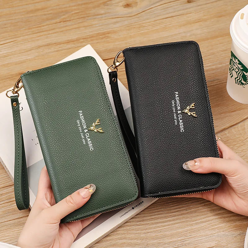 New Wallets Zipper Coin Purse Lady Long Short Purses Handbags Women Clutch Cards Holder PU Leather Moneybag Billfold Wallet