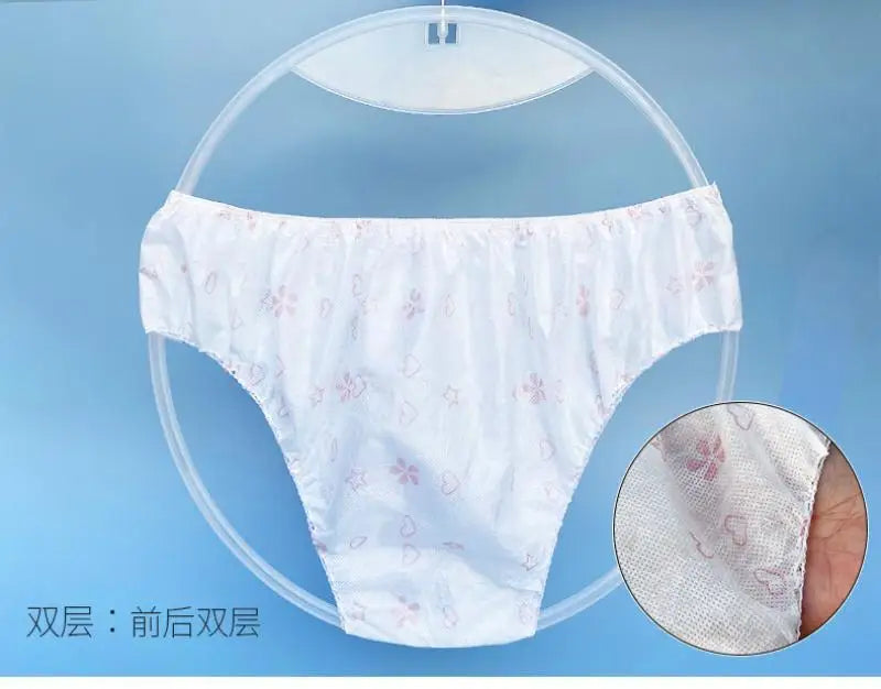 30Pcs/pack Unisex Disposable Underpants for Outdoor Travel Non-Woven Fabric Sterile Portable No-Clean Triangular Underpants