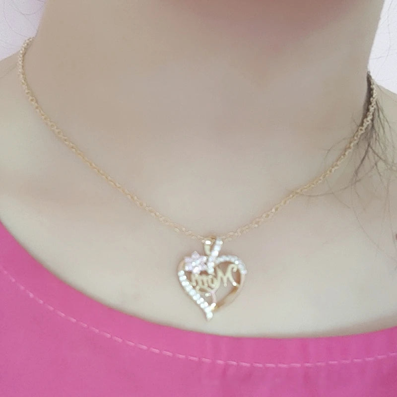 Fashion love letter MOM flower necklace represents you are my heart flower pendant quality charm gift