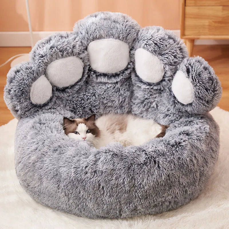 Warm Kennel Pet Bear Paw Shape House Small Dog bed Teddy Kennel  Removable and Washable cat bed