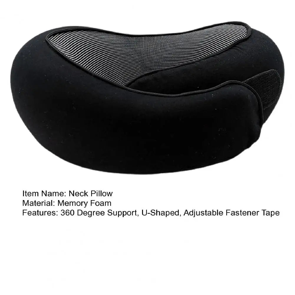 32*26cm Memory Foam Travel Neck Pillow 360 Degree Support U-Shaped Airplane Pillow Portable Adjustable Fastener Tape Nap Pillow