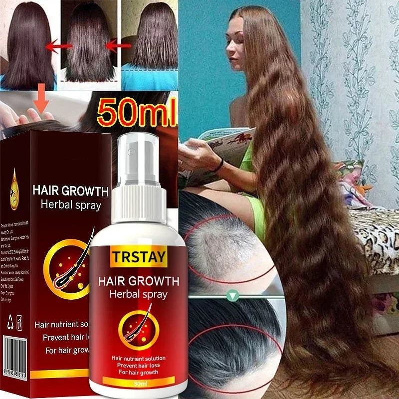 Hair Growth Serum Spray Fast Hair Growth Liquid Treatment Scalp Hair Follicle Anti Hair Loss Natural Beauty Health Hair Care