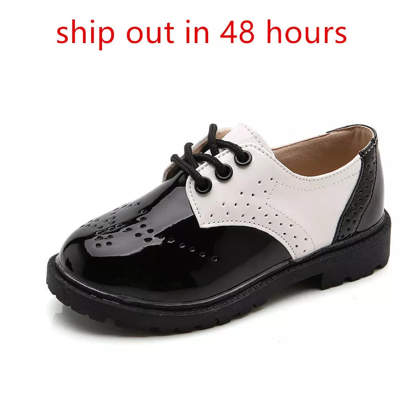 New Spring Summer Autumn Kids Shoes For Boys Girls British Style Children's Casual Sneakers PU Leather Fashion Shoes Formal Soft