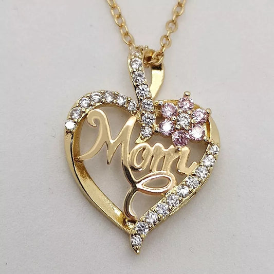 Fashion love letter MOM flower necklace represents you are my heart flower pendant quality charm gift