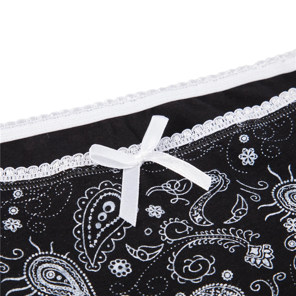 Women Underpants Sexy Bikini Panties Cotton Low Waist briefs Ladies Underwear Girls Print Lingerie M L XL 5 Pcs/lot