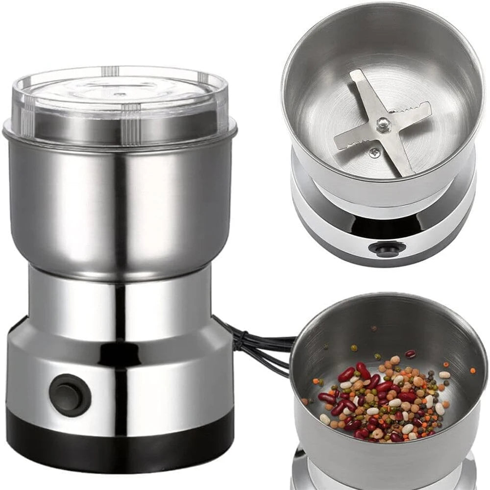 Electric Coffee Grinder Household Grain Food Grinder Machine Kitchen Mill Cereals Nuts Seasonings Spices Beans Flour Chopper