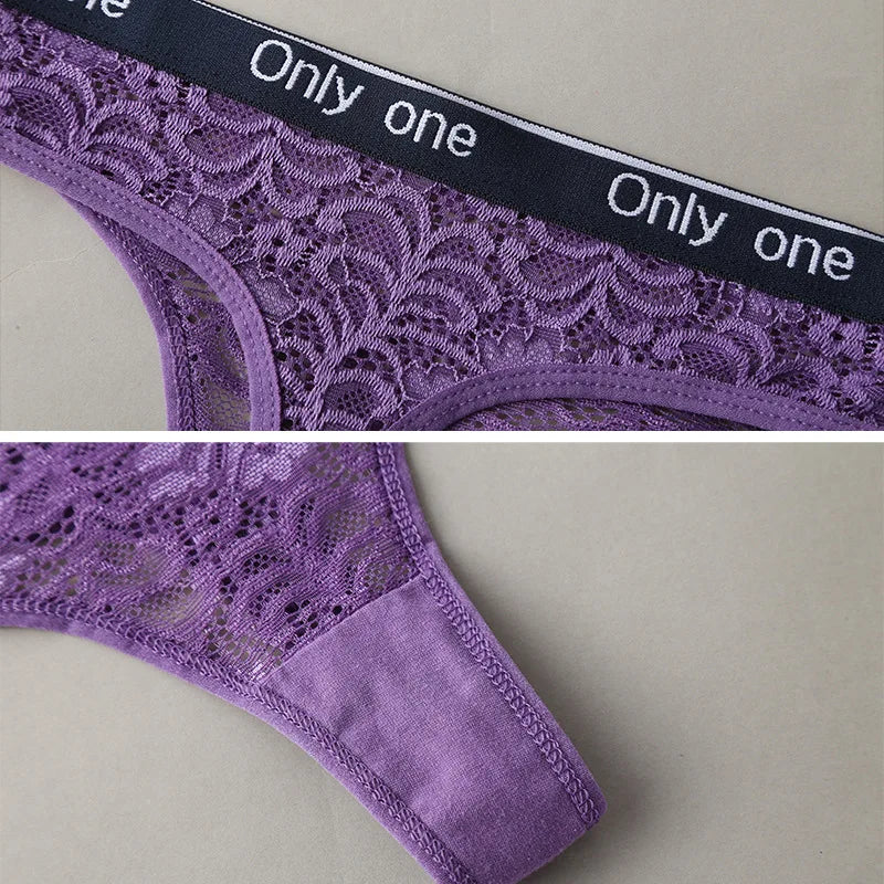 Women's Panties Sexy Thong Women's Underwear Fitness Letters Wide Waist Low Waist Women's Non-marking Underpants Europe Thongs