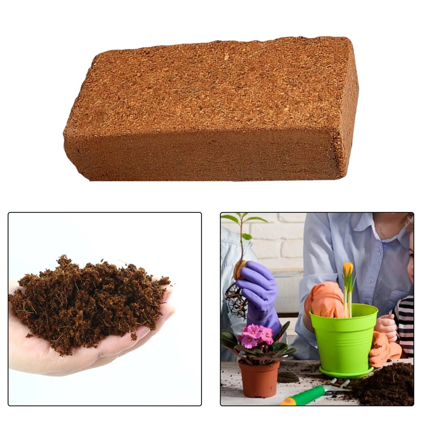 Coconut Coir Brick Expandable for Landscape Potted Plants Gardens Elevated Beds